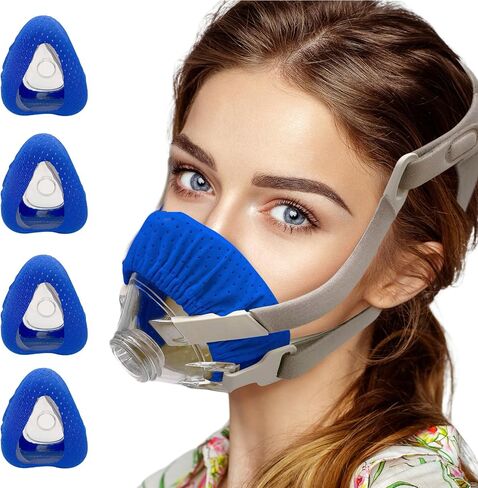 8 Packs Blue Mask Liners covers Compatible with Most Full Face Masks Comfortable Soft and Breathable Mask Covers to Reduce Mask Pressure Performance That Keeps Them Comfortable (Blue) in Saudi Arabia