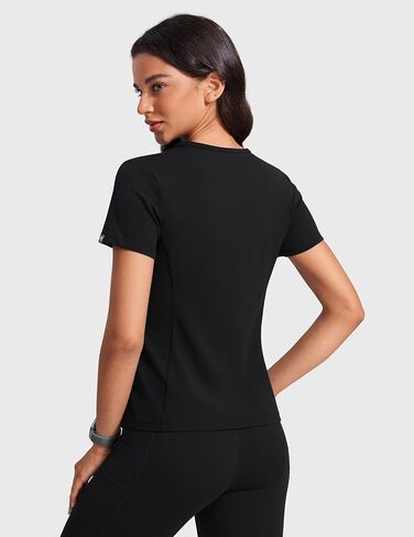 قمم فرك V -neck للنساء - قمصان فرك ناعمة مع قميص طبية جيب Slim Fit Workwear in Kuwait