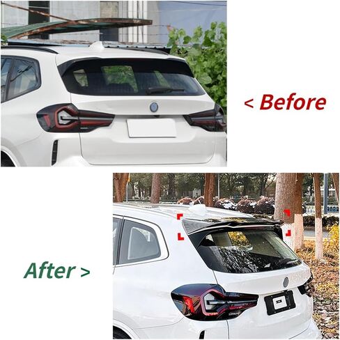 مفسد سقف الجذع الخلفي للسيارة متوافق مع BMW X3 G01 X3M 2018 2019 2020 2021 2022 2023 2024+ إكسسوارات ضبط جسم الجناح (Gloss Black) in Saudi Arabia