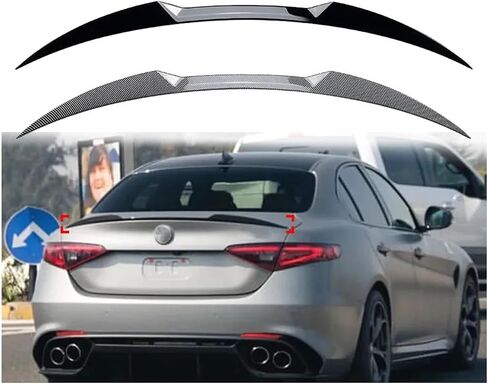 Car Trunk Spoiler Fixed Wind Wing Compatible For Alpha Romeo Juliet Giulia 2015+ Auto Tail Wing Splitter Guard Decoration Wing Accessories(Glossy black) in Saudi Arabia