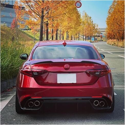 Car Trunk Spoiler Fixed Wind Wing Compatible For Alpha Romeo Juliet Giulia 2015+ Auto Tail Wing Splitter Guard Decoration Wing Accessories(Glossy black) in Saudi Arabia