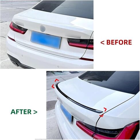 Compatible For BMW 3 Series G20 2019+ 320i 325i 330i Car Rear Spoiler Wing Trunk Tail Fin Lip Splitter Diffuser Wings Glossy Black Body Kit(Carbon fiber look) in Saudi Arabia