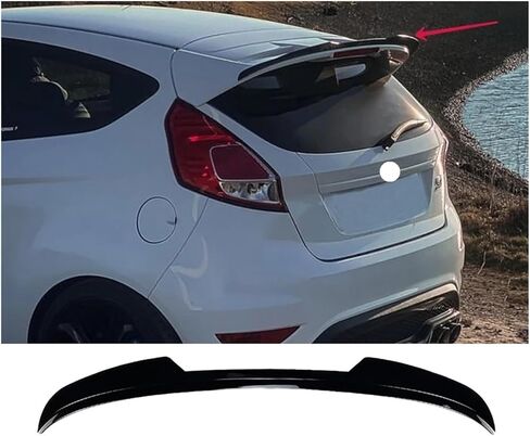 Compatible For Ford Fiesta 2008-2017 ST-Line MK6 MK6.5 Hatchback Car Rear Roof Spoiler Window Wing Splitter Trim Body Kits(Gloss Black) in Saudi Arabia