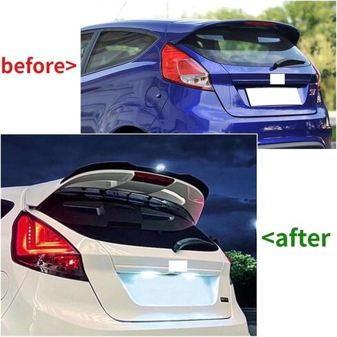 Compatible For Ford Fiesta 2008-2017 ST-Line MK6 MK6.5 Hatchback Car Rear Roof Spoiler Window Wing Splitter Trim Body Kits(Gloss Black) in Saudi Arabia