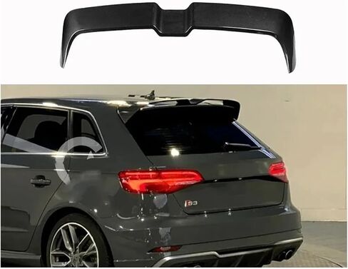 جناح الذيل الخلفي متوافق مع خط Audi A3 S3 S Line 8v 5Doors Hatchback 2013-2020 على غرار السقف الخلفي المفسد المفسد المفسد (الأسود اللامع) in Saudi Arabia