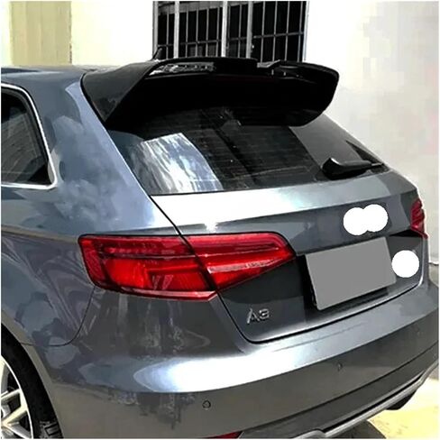 جناح الذيل الخلفي متوافق مع خط Audi A3 S3 S Line 8v 5Doors Hatchback 2013-2020 على غرار السقف الخلفي المفسد المفسد المفسد (الأسود اللامع) in Saudi Arabia