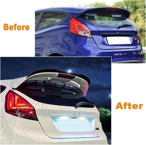 متوافق مع Ford Fiesta St Line MK6 MK6.5 2008-2017 Tail Wing Soveler Soilder Wing Wing Accountory Gloss Black (Gloss Black) in Saudi Arabia