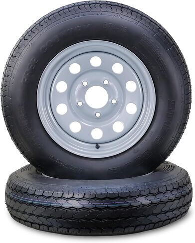 مجموعة عجلات إطارات المقطورة ST175/80D13 6 طبقات C 91L 5 عروة على حافة PCD بيضاء مقاس 4.5 بوصة، مجموعة 2 in Saudi Arabia