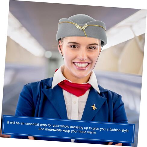 Stewardess Beret Hat Elegant Air Hostess Cap Comfortable and Stylish Flight Attendant Hat for Cosplay Dancing Parties Halloween and Year Celebrations in Kuwait