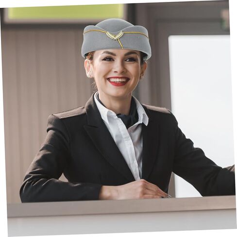 Stewardess Beret Hat Elegant Air Hostess Cap Comfortable and Stylish Flight Attendant Hat for Cosplay Dancing Parties Halloween and Year Celebrations in Kuwait