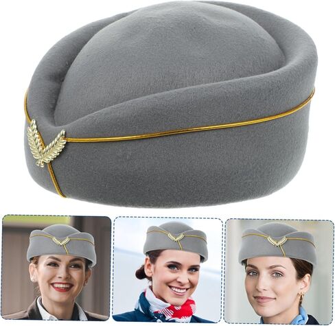 Stewardess Beret Hat Elegant Air Hostess Cap Comfortable and Stylish Flight Attendant Hat for Cosplay Dancing Parties Halloween and Year Celebrations in Kuwait