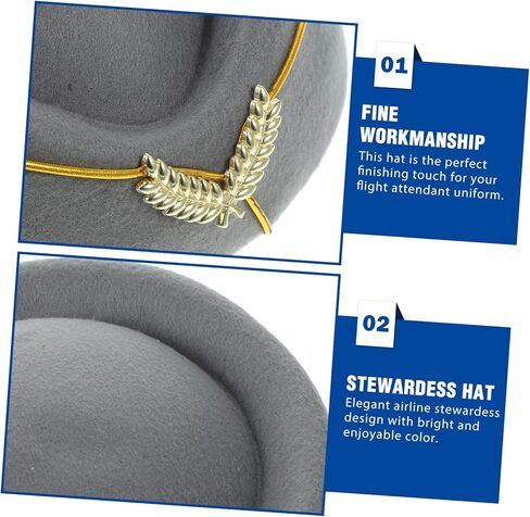 Stewardess Beret Hat Elegant Air Hostess Cap Comfortable and Stylish Flight Attendant Hat for Cosplay Dancing Parties Halloween and Year Celebrations in Kuwait