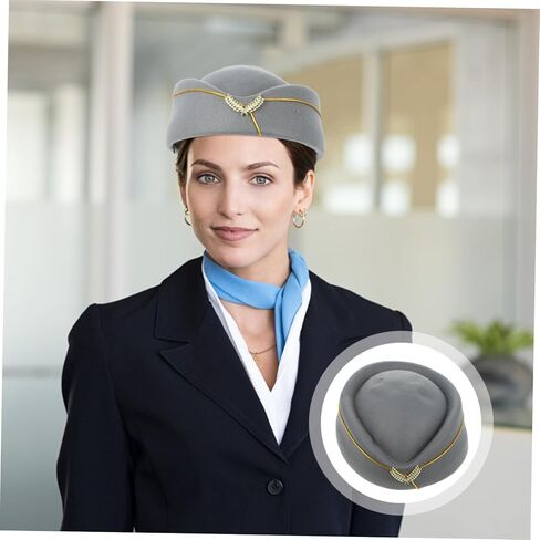 Stewardess Beret Hat Elegant Air Hostess Cap Comfortable and Stylish Flight Attendant Hat for Cosplay Dancing Parties Halloween and Year Celebrations in Kuwait