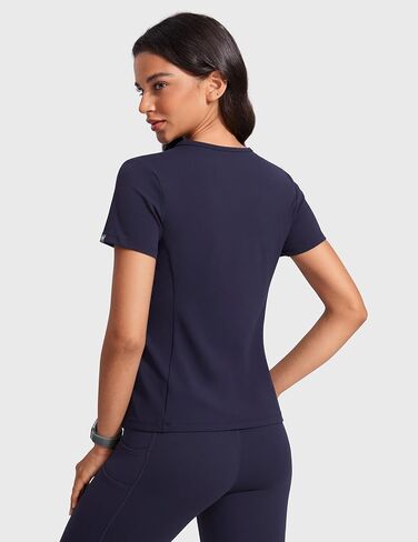 قمم فرك V -neck للنساء - قمصان فرك ناعمة مع قميص طبية جيب Slim Fit Workwear in Kuwait