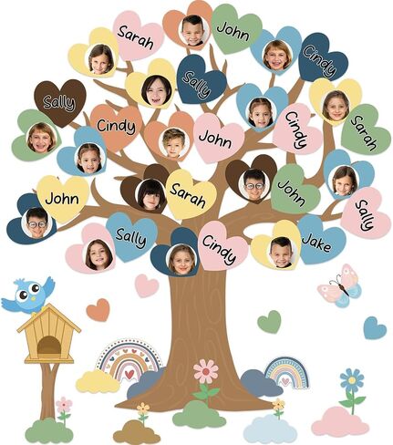 156PCS Classroom Tree Bulletin Board Decorations Set Together We Can Change The World Wall Bulletin Decor with Handprint Cut-outs and Animal Butterfly Owls Letter Accents for School Blackboard Decor in Saudi Arabia