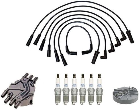 Spark Plug Wires Ignition Wires Spark Plug Distributor Cap & Rotor Replacement Parts for Chevrolet GMC S10 T10 Pickup 4.3L 1998 1999 2000 2001 2002 2003 2004 2005 in Kuwait