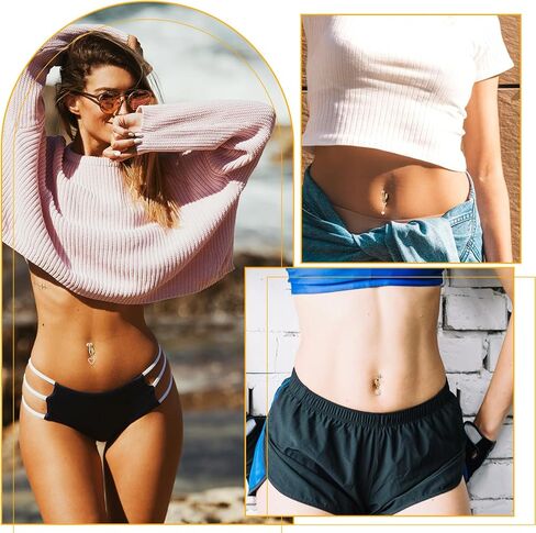 5 Pcs Butterfly Heart Gold Fake Belly Piercing Ring for Women Fake Faux Belly Button Piercing Clip Surgical Button Ring Earrings Non Piercing Jewelry Navel Rings for Women in Saudi Arabia