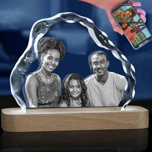 3D Photo Crystal, Customized Photo Gift,3D Picture in Crystal，Personalized Customized Memorial Gift, Birthday, Anniversary,Couples Gifts in Saudi Arabia