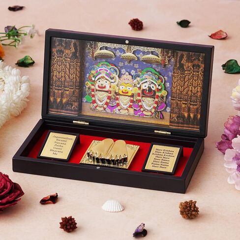 Jagannath Charan Paduka Box Pocket Temple صورة دينية إطار مع Charan Paduka Grouse Gift for Home Pooja ، مكتب in Saudi Arabia