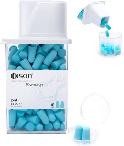 سدادات أذن إسفنجية من ديسون، 100 زوج سدادة أذن للنوم 38 ديسيبل، تقليل الضوضاء للعمل، التصوير، السفر، التركيز، الحفلات الموسيقية، منع الشخير in Kuwait