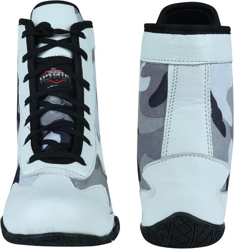 Men's Boxing & Wrestling Shoes – Premium Leather, Ankle Support, Non-Slip Grip (Black Camo, Blue Camo, Red Camo) in Kuwait