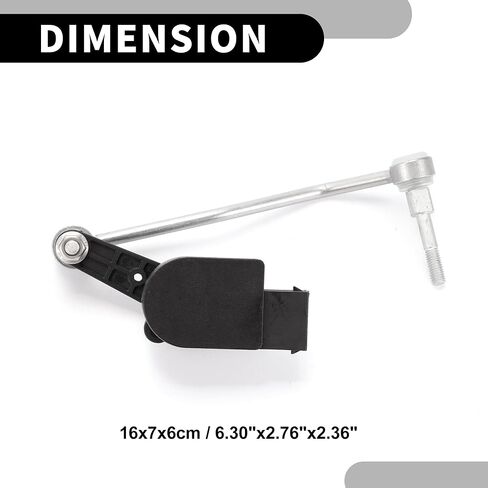 Air Suspension Ride Height Level Sensor No.3W0941285C - Car Front Left Headlight Level Sensor - for Bentley for Continental GT Metal Black - 1 Pc in Kuwait