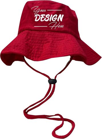 INK STITCH Unisex 1510 Custom Personalized Add Your Logo Texts Embroidery Safari Summer Bucket Hats in Saudi Arabia