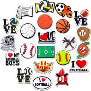 Sports Ball Gamed Shoe Charms Fit for Croc Clog Sandals Decoration, Badminton Arabic Shoe Charms for Party Favor in Kuwait