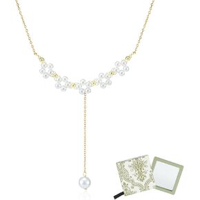 Pearl Necklace for Women Trendy 14K Gold Plated Layered Daisy Jewelry Set Choker Birthday Mothers Day Christmas Gifts for Women With Box in Saudi Arabia