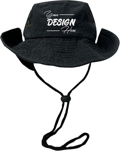 INK STITCH Unisex 1510 Custom Personalized Add Your Logo Texts Embroidery Safari Summer Bucket Hats in Saudi Arabia