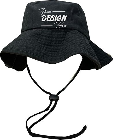 INK STITCH Unisex 1510 Custom Personalized Add Your Logo Texts Embroidery Safari Summer Bucket Hats in Saudi Arabia