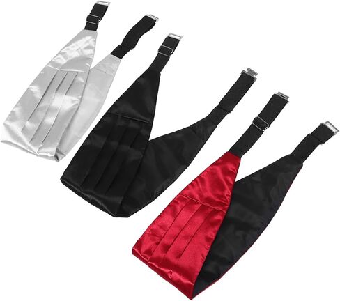 3pcs قابلة للتعديل cummerbund للرجال حزام سهرة أنيقة مع ربطة عنق وجيب مريح الحرف الدائمة للأحداث الرسمية in Saudi Arabia