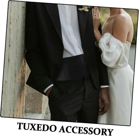 3pcs قابلة للتعديل cummerbund للرجال حزام سهرة أنيقة مع ربطة عنق وجيب مريح الحرف الدائمة للأحداث الرسمية in Saudi Arabia