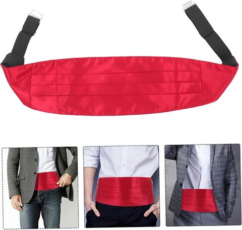 توكسيدو ريدو Cummerbund خصر رسمي قابلة للتعديل لحفلات الزفاف الساتان ساتان ساتين سهرة يعزز الملابس الرسمية مع الأناقة للحفلات والمناسبات الخاصة in Saudi Arabia