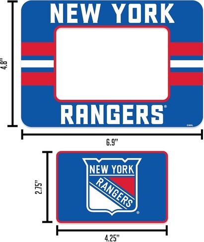 Rico Industries NHL Hockey New York Islanders Stripes Magnetic Picture Frame (5"x6.75") & Magnet Combo Set - Home Décor - Regrigerator, Office, Kitchen in Saudi Arabia