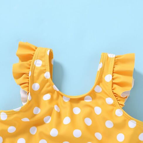 Tiny Cutey Toddler Girl Swimsuit Ruffled Stripe Sleeveless Swimwear One-Piece Baby Girl Bathing Suits (Pink-Stripe, 4-5 Years) in Kuwait