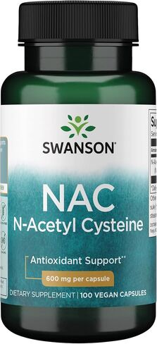 سوانسون NAC N-acetyl cysteine دعم الكبد المضاد للأكسدة والأحماض الأمينية 600 ملغ 100 كبسولة in Saudi Arabia