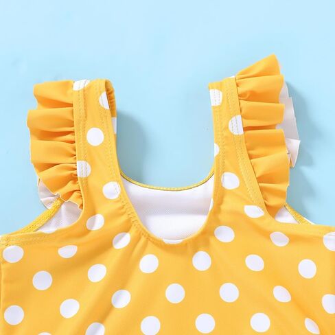 Tiny Cutey Toddler Girl Swimsuit Ruffled Stripe Sleeveless Swimwear One-Piece Baby Girl Bathing Suits (Pink-Stripe, 4-5 Years) in Kuwait