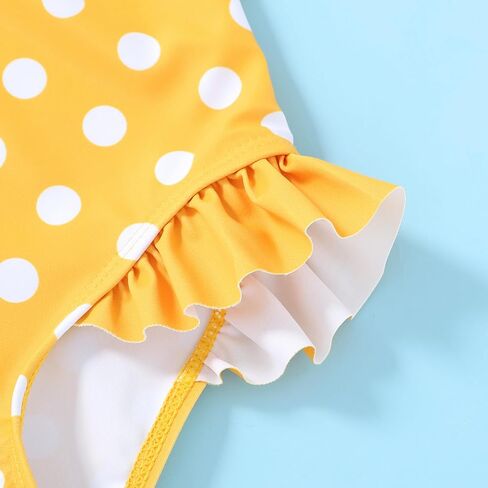 Tiny Cutey Toddler Girl Swimsuit Ruffled Stripe Sleeveless Swimwear One-Piece Baby Girl Bathing Suits (Pink-Stripe, 4-5 Years) in Kuwait