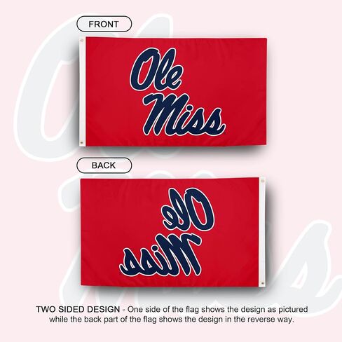 Desert Cactus University of Mississippi Flag Rebels Ole Miss U of M Flags Banners 100% Polyester Indoor Outdoor 3x5 (Style 2) in Saudi Arabia