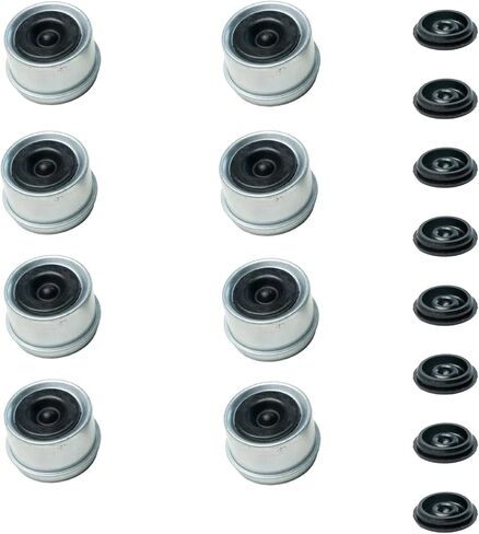 4pc قبعات غبار قابلة للشفرة-2.75 "OD X 1.5" H-مع مقابس مطاطية مثبتة مسبقًا-تناسب محاور مقطورة 7K/8K 8-LUG-DC-275L in Kuwait