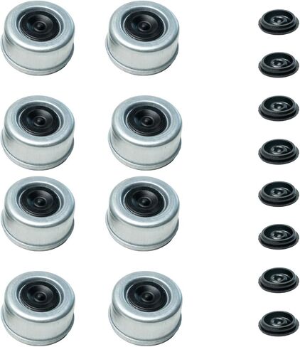 4pc قبعات غبار قابلة للشفرة-2.75 "OD X 1.5" H-مع مقابس مطاطية مثبتة مسبقًا-تناسب محاور مقطورة 7K/8K 8-LUG-DC-275L in Kuwait