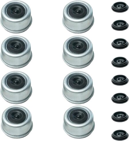 4pc قبعات غبار قابلة للشفرة-2.75 "OD X 1.5" H-مع مقابس مطاطية مثبتة مسبقًا-تناسب محاور مقطورة 7K/8K 8-LUG-DC-275L in Kuwait