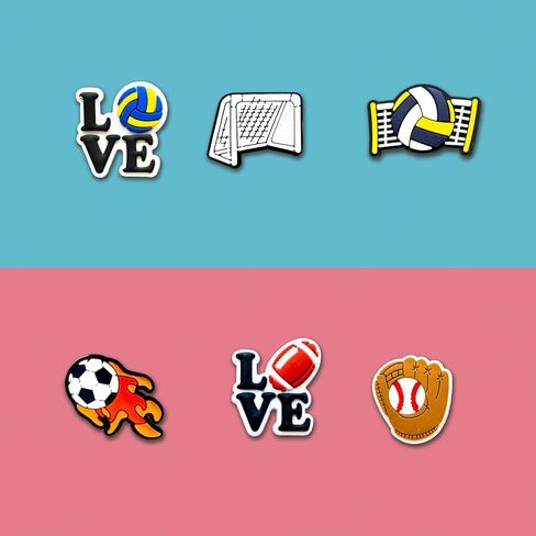 Sports Ball Gamed Shoe Charms Fit for Croc Clog Sandals Decoration, Badminton Arabic Shoe Charms for Party Favor in Kuwait