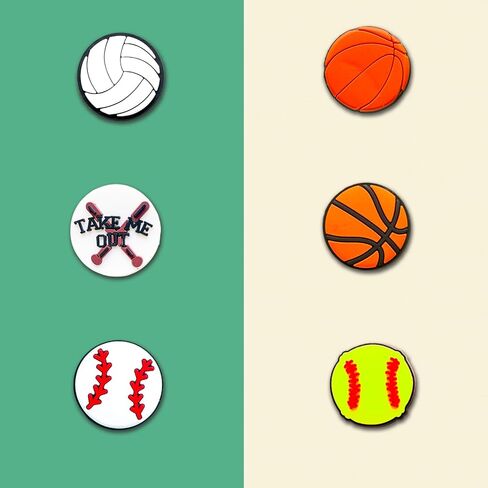 Sports Ball Gamed Shoe Charms Fit for Croc Clog Sandals Decoration, Badminton Arabic Shoe Charms for Party Favor in Kuwait