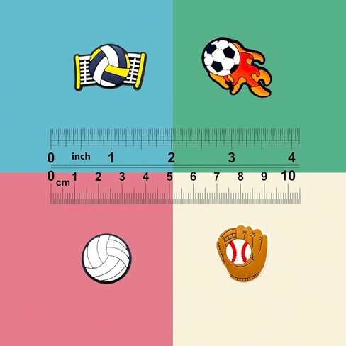 Sports Ball Gamed Shoe Charms Fit for Croc Clog Sandals Decoration, Badminton Arabic Shoe Charms for Party Favor in Kuwait