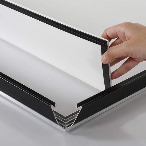 M&T Displays Portable Snap Poster Frame 1.25" Aluminum Profile Front Loading Wall Mounting Photo Picture Document Certificate Sign Holder Mitered Corner Anti Glare Cover (Black, 36x48 in) in Saudi Arabia