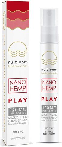Nu Bloom Play Spray - Boost Energy مع Cordyceps و Muira Puama ، Nano Hemp ، صيغة مائية - تمثيل سريع ، 120 ملغ ، 8 مل (30 جربًا) ، مصنوعة في الولايات المتحدة الأمريكية in Saudi Arabia