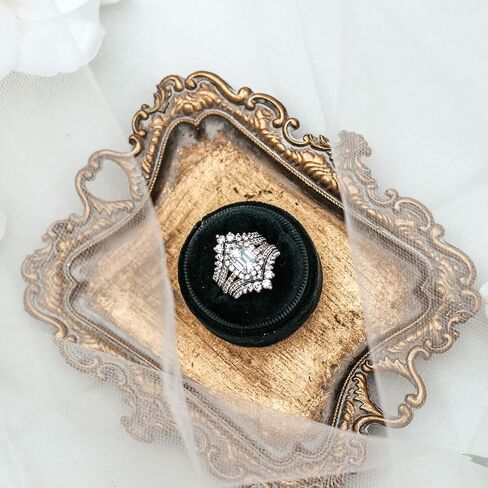 Small Antique Tray Jewelry Ring Dish, French Decor Gold Vintage Trinket Jewelry Holder, Antique Home Decor Display Trays Gifts for Women, Wedding, Birthday, Mother's Day Gifts for Women in Kuwait