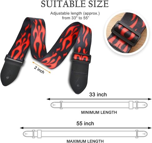AZOR Guitar Straps for Acoustic Electric Guitar Bass, Vintage Woven Guitar Strap Adijustable with Genuine Leather Ends,Come with Strap Button 1 Pair Strap Locks and 3 Guitar Picks(21030) in Saudi Arabia